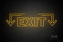 "EXIT" (two sided down arrow, Seconds font) - LED neon sign