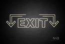 "EXIT" (two sided down arrow, Seconds font) - LED neon sign