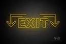 "EXIT" (two sided down arrow, Seconds font) - LED neon sign