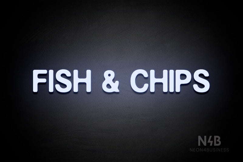 "FISH & CHIPS" (Adventure font) - LED neon sign