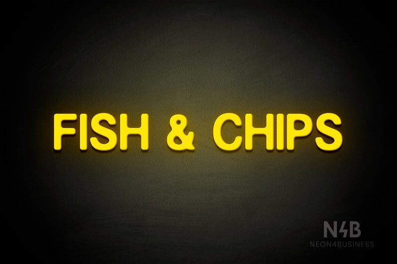 "FISH & CHIPS" (Adventure font) - LED neon sign