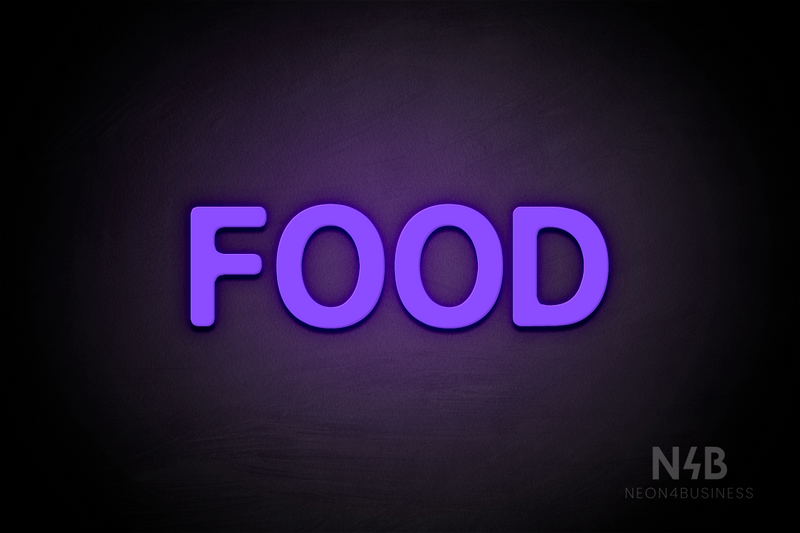 "FOOD" (Adventure font) - LED neon sign