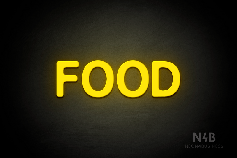 "FOOD" (Adventure font) - LED neon sign