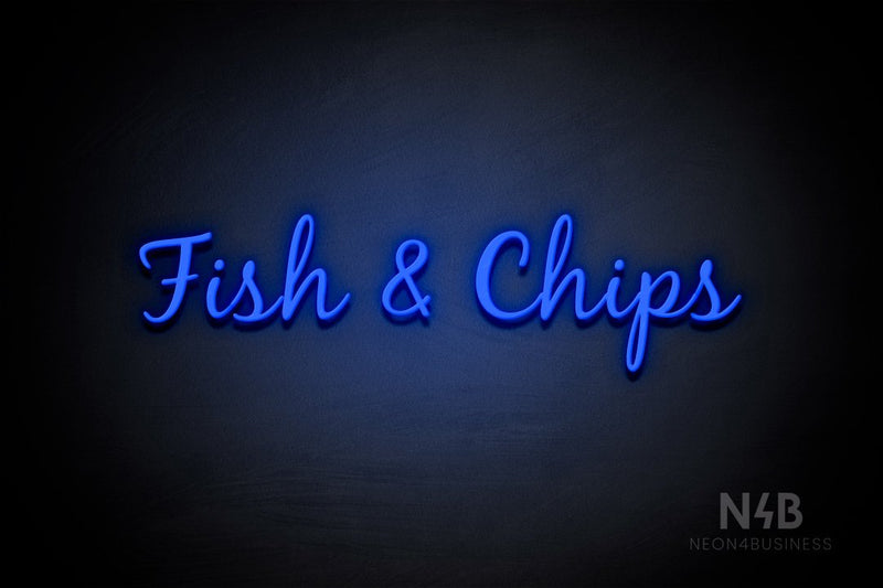 "Fish & Chips" (Notes font) - LED neon sign