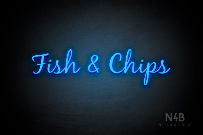 "Fish & Chips" (Notes font) - LED neon sign