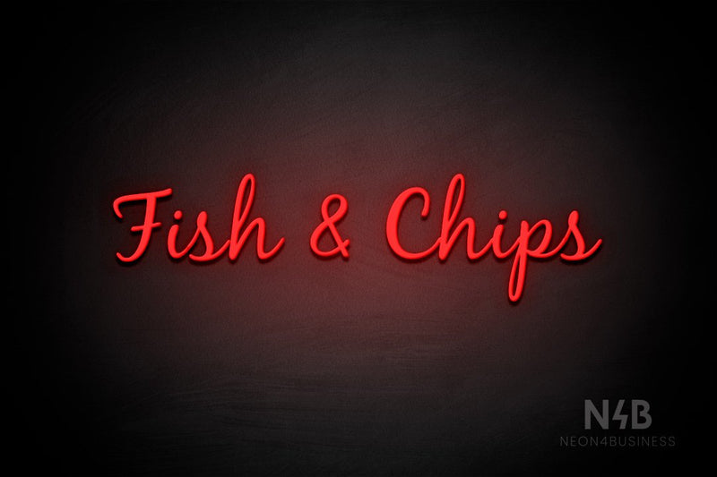 "Fish & Chips" (Notes font) - LED neon sign