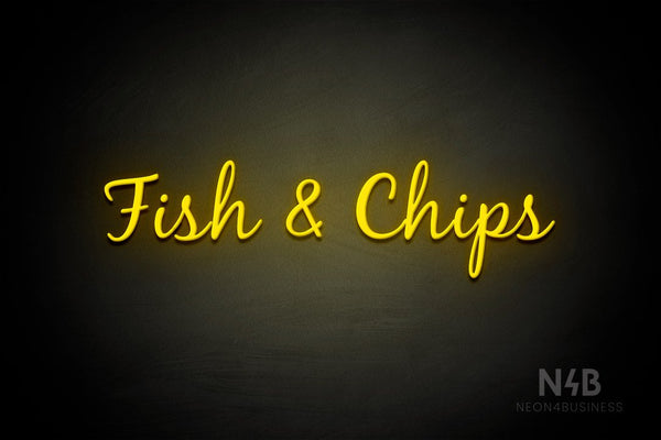 "Fish & Chips" (Notes font) - LED neon sign