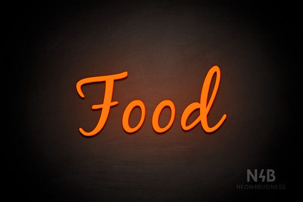 "Food" (Notes font) - LED neon sign