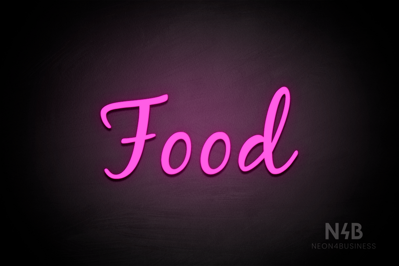 "Food" (Notes font) - LED neon sign