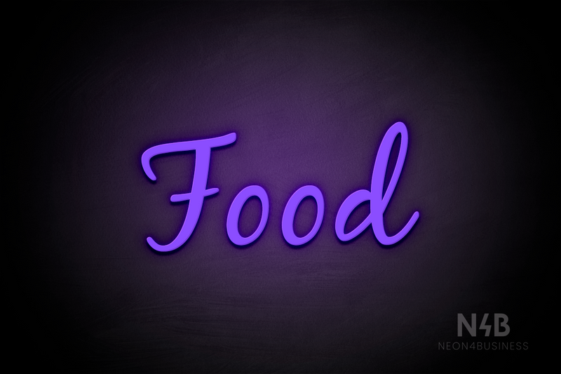 "Food" (Notes font) - LED neon sign