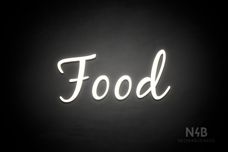 "Food" (Notes font) - LED neon sign