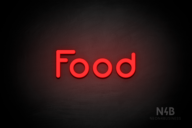 "Food" (Mountain font) - LED neon sign