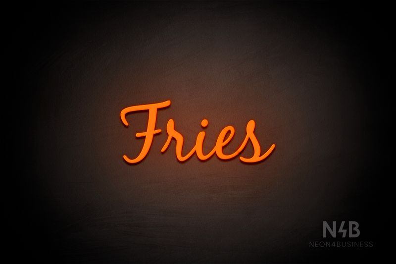 "Fries" (Notes font) - LED neon sign