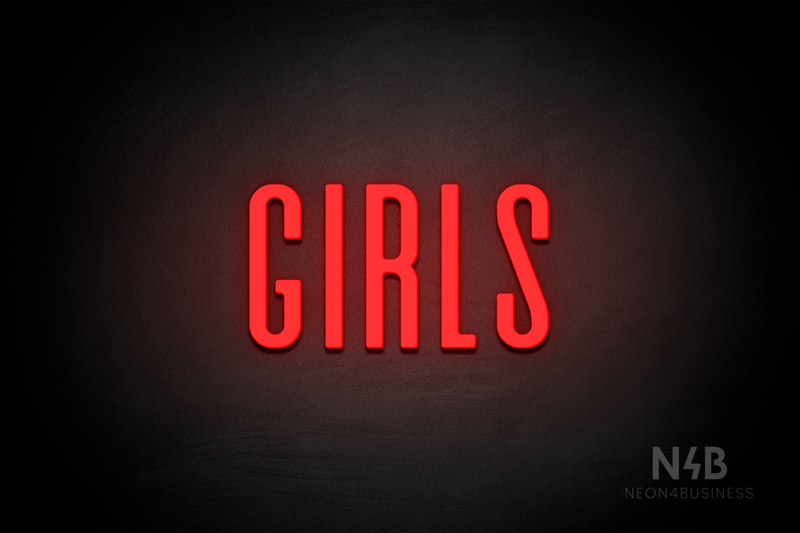 "Girls" (Alana font) - LED neon sign