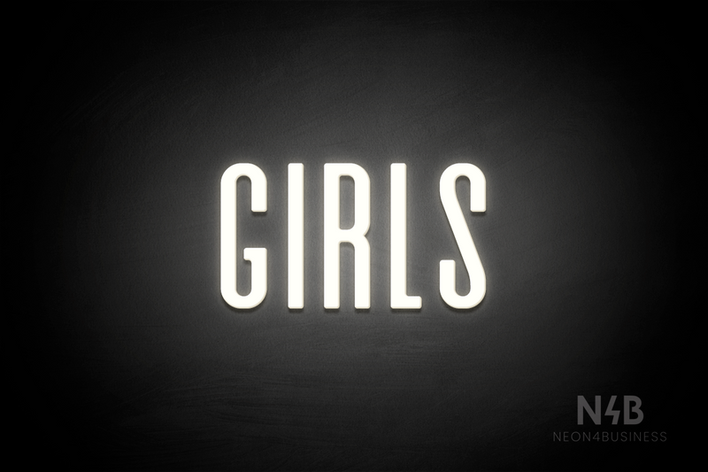 "Girls" (Alana font) - LED neon sign