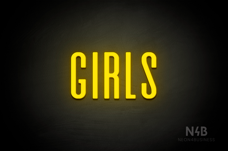 "Girls" (Alana font) - LED neon sign