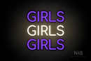 "GIRLS GIRLS GIRLS" (Circular font) - LED neon sign