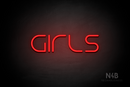 "Girls" (Nonna font) - LED neon sign