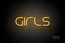 "Girls" (Nonna font) - LED neon sign