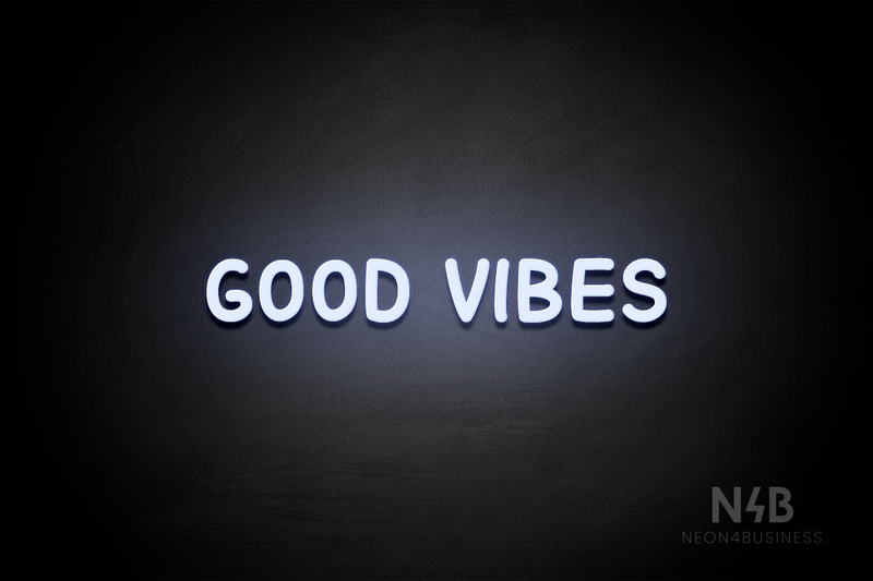 "GOOD VIBES" (Cocktail font) - LED neon sign