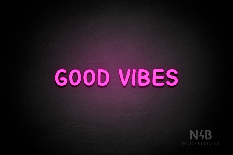 "GOOD VIBES" (Cocktail font) - LED neon sign
