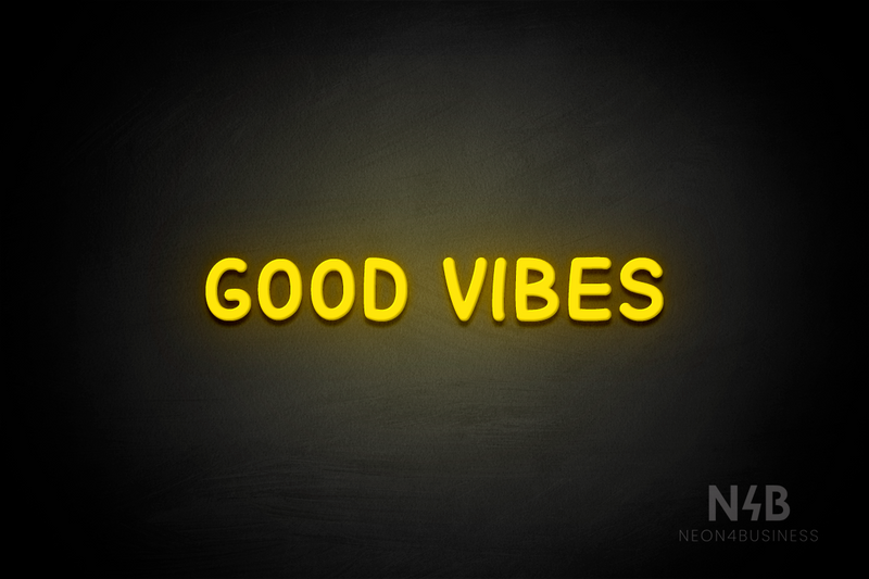 "GOOD VIBES" (Cocktail font) - LED neon sign