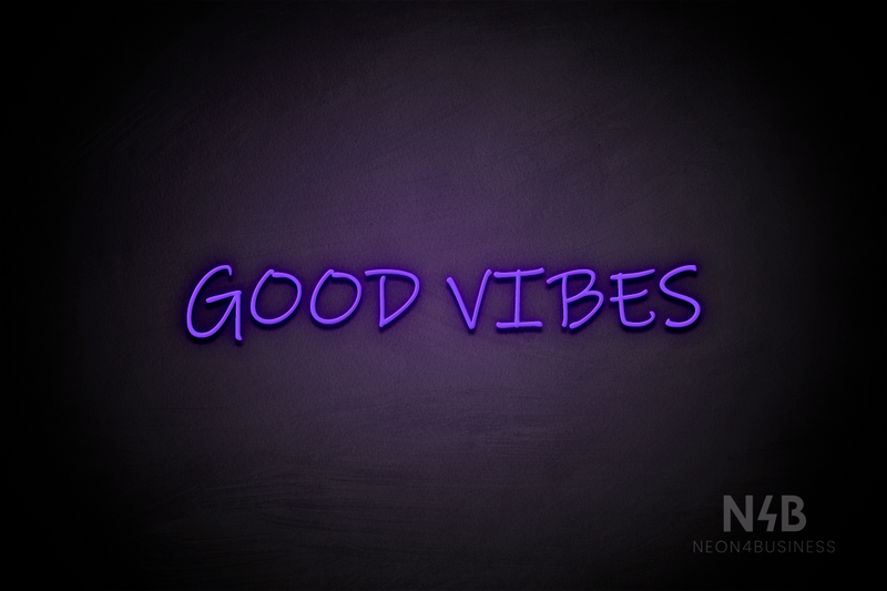 "GOOD VIBES" (Willow font) - LED neon sign