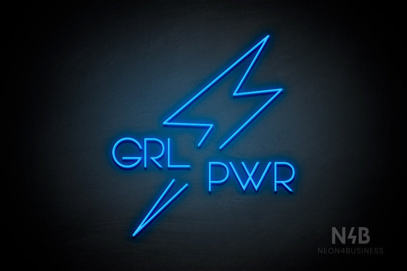 "GRL PWR" BOLT (Vonique64 font) - LED neon sign