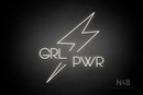 "GRL PWR" BOLT (Vonique64 font) - LED neon sign