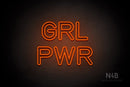 "GRL PWR" (Nebulla font) - LED neon sign