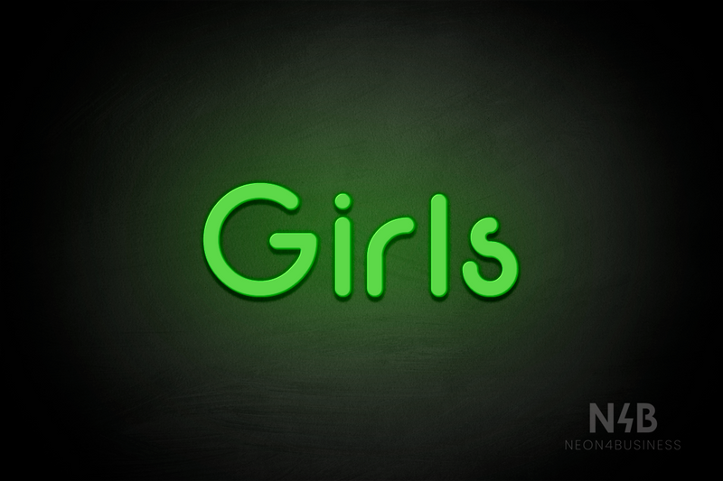 "Girls" (Mountain font) - LED neon sign