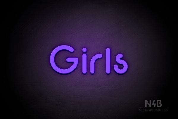 "Girls" (Mountain font) - LED neon sign