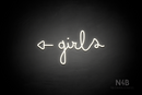 "Girls" (left side arrow, Bandita font) - LED neon sign
