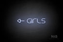 "Girls" (left side arrow, Nonna font) - LED neon sign