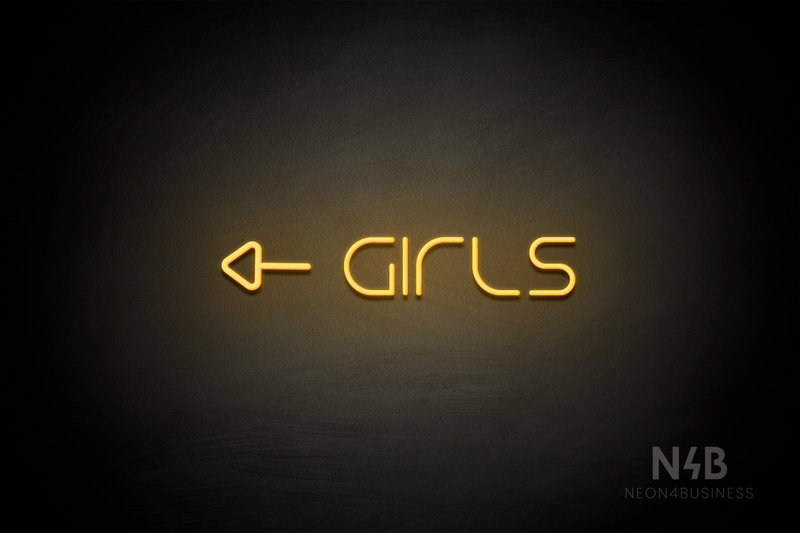 "Girls" (left side arrow, Nonna font) - LED neon sign
