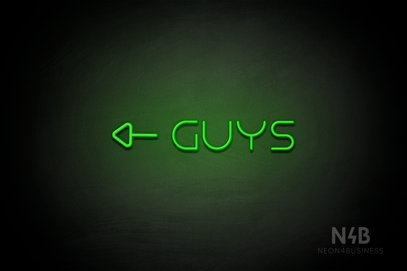 "Guys" (left side arrow, Nonna font) - LED neon sign