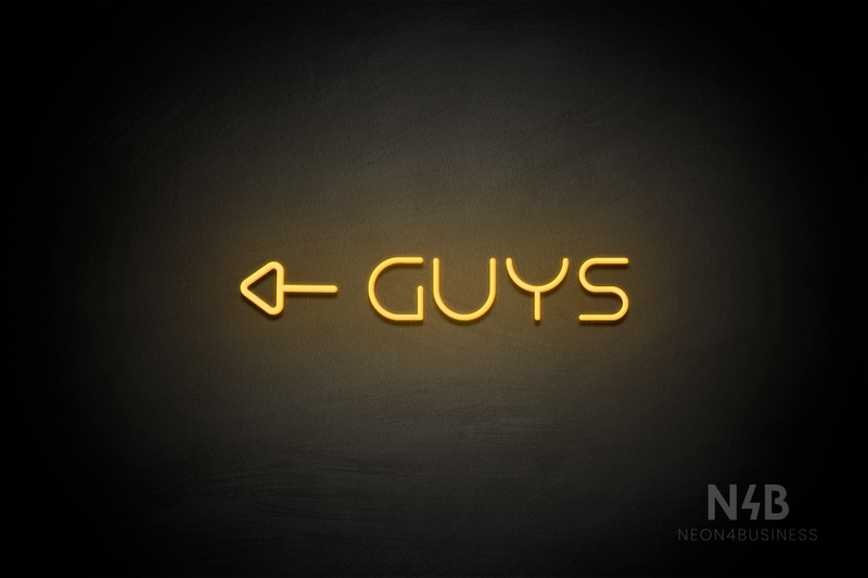 "Guys" (left side arrow, Nonna font) - LED neon sign