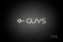 "Guys" (left side arrow, Nonna font) - LED neon sign