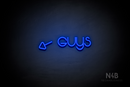 "Guys" (left arrow tilted downwards, Vangeline font) - LED neon sign