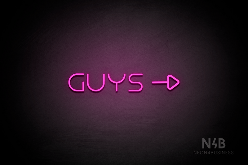 "Guys" (right side arrow, Nonna font) - LED neon sign