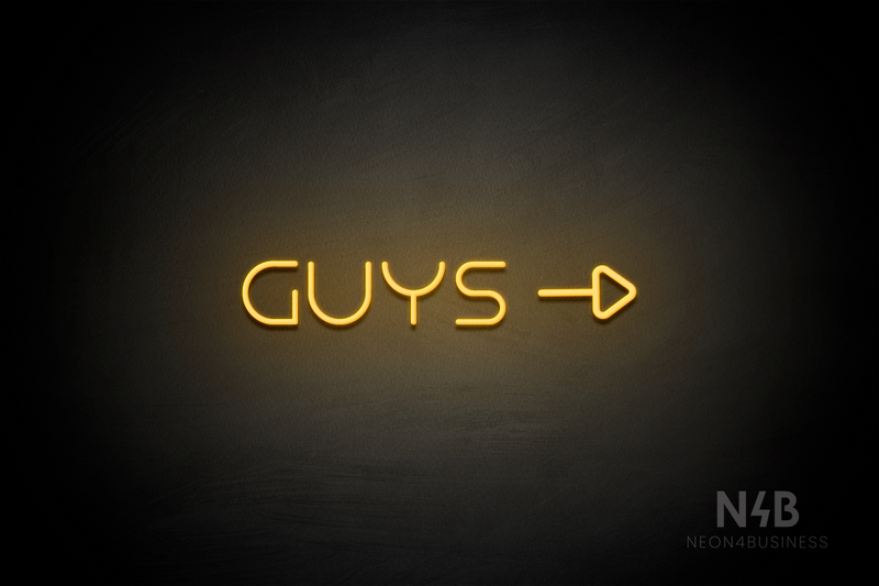 "Guys" (right side arrow, Nonna font) - LED neon sign