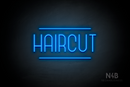 "HAIRCUT" (Bubbles font) - LED neon sign