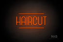 "HAIRCUT" (Bubbles font) - LED neon sign
