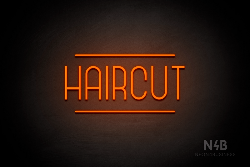 "HAIRCUT" (Bubbles font) - LED neon sign