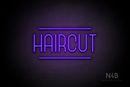 "HAIRCUT" (Bubbles font) - LED neon sign