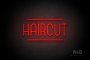"HAIRCUT" (Bubbles font) - LED neon sign