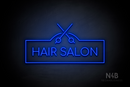 "HAIR SALON" scissors sign (Cooper font) - LED neon sign