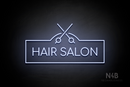 "HAIR SALON" scissors sign (Cooper font) - LED neon sign
