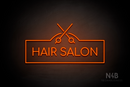 "HAIR SALON" scissors sign (Cooper font) - LED neon sign