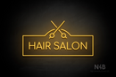 "HAIR SALON" scissors sign (Cooper font) - LED neon sign